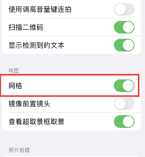 净潭乡苹果手机维修网点分享iPhone如何开启九宫格构图功能 